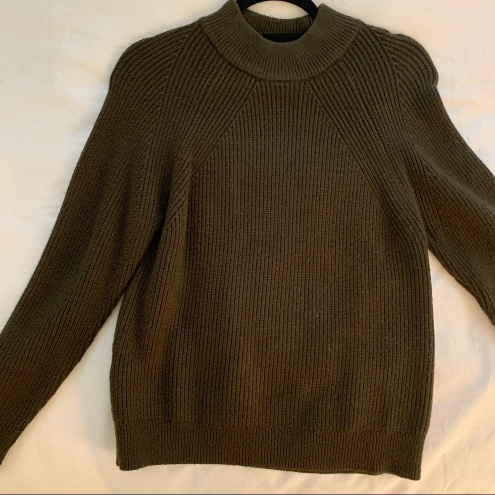 Mango Wool Sweater in dark green - Size M